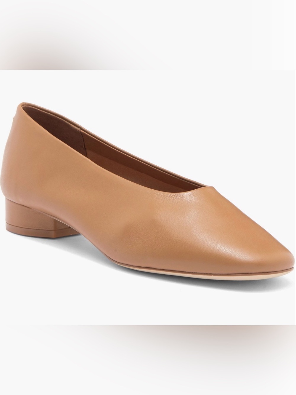 Jeffrey Campbell Trustee Leather Pumps Camel Low Block Heel | Size 7.5